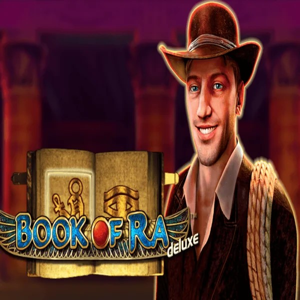Book of Ra Deluxe online game logo by Novomatic on fast-slot.nl