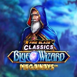 Fire Blaze Blue Wizard Megaways logo – Slots by Rarestone Gaming at Fast Slots Casino